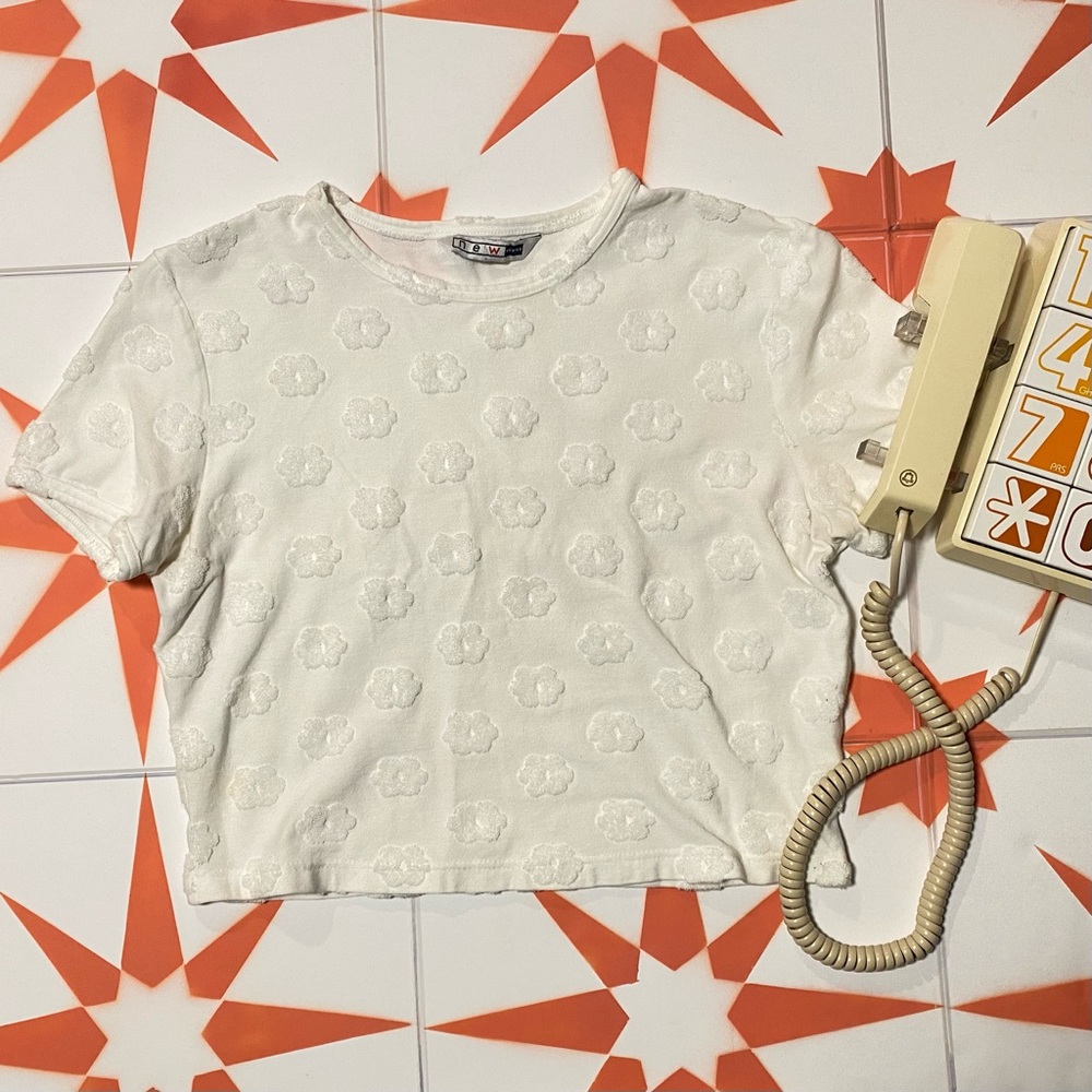 Daisy Terry Cloth Cropped Tee Tshirt